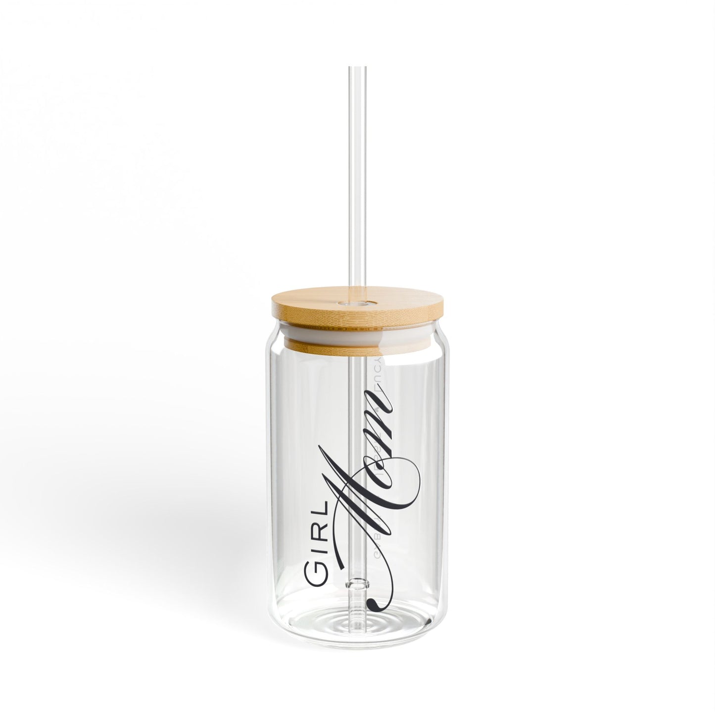 Personalized - "Girl Mom (Names)" Sipper Glass, 16oz