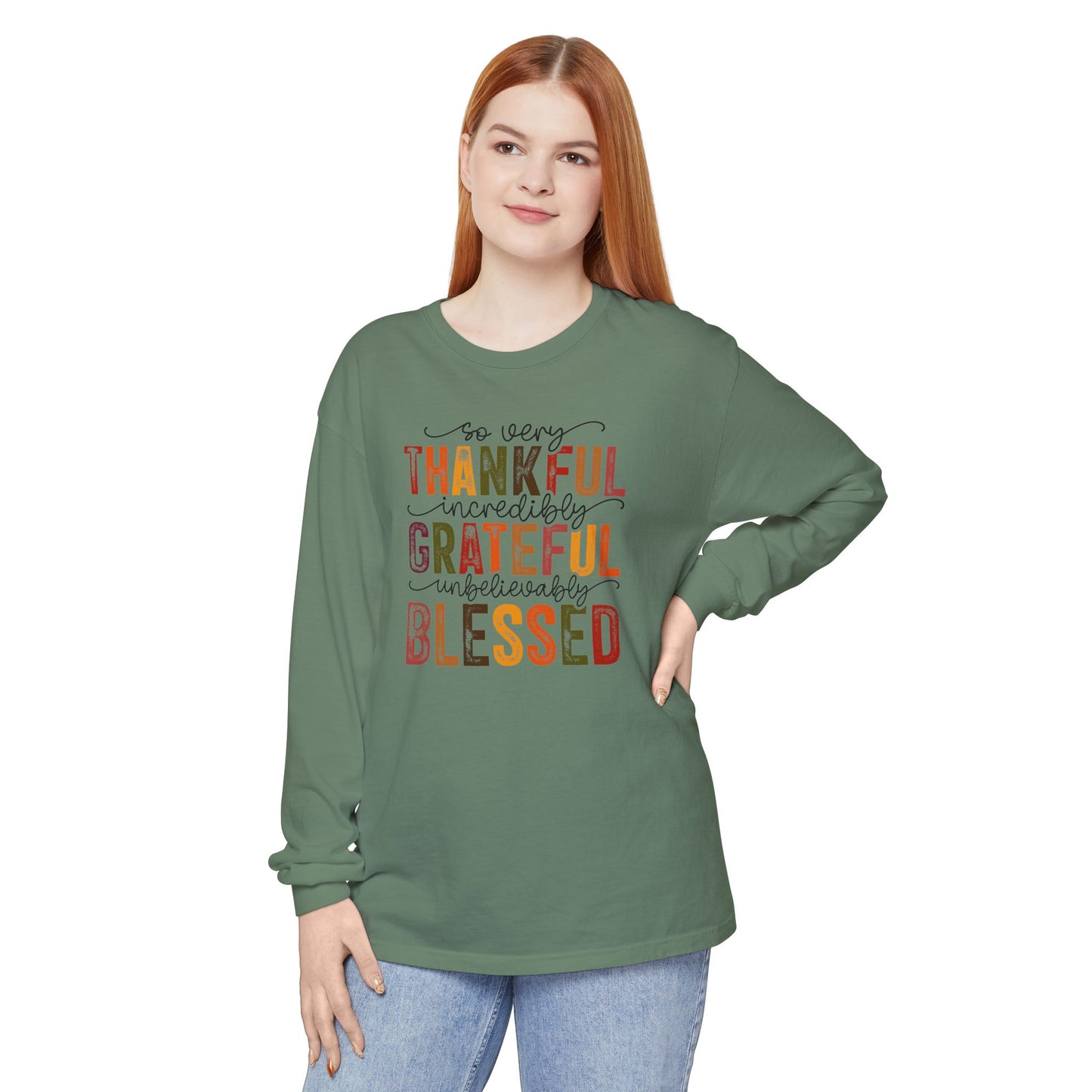 Thankful, Grateful, Blessed Long Sleeve T-Shirt