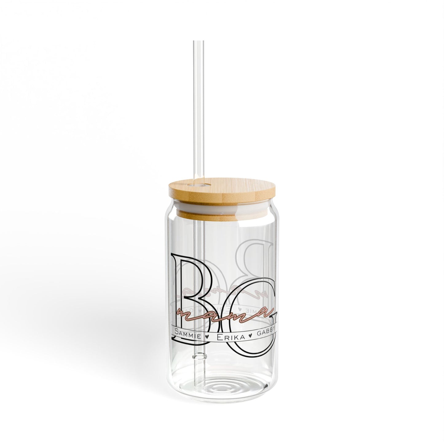 Personalized - "Monogram (Names)" Sipper Glass, 16oz