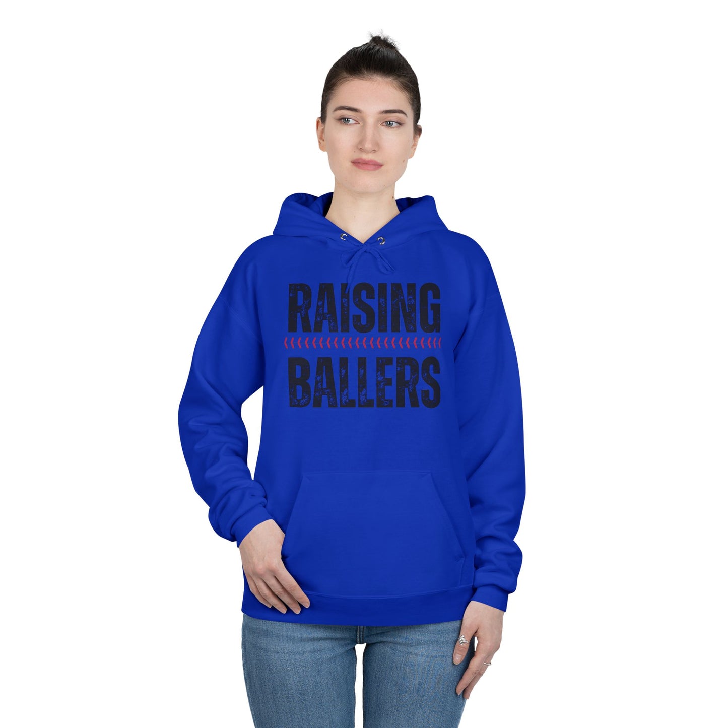 Personalized - "Raising Ballers" Baseball Mom Hoodie Sweatshirt