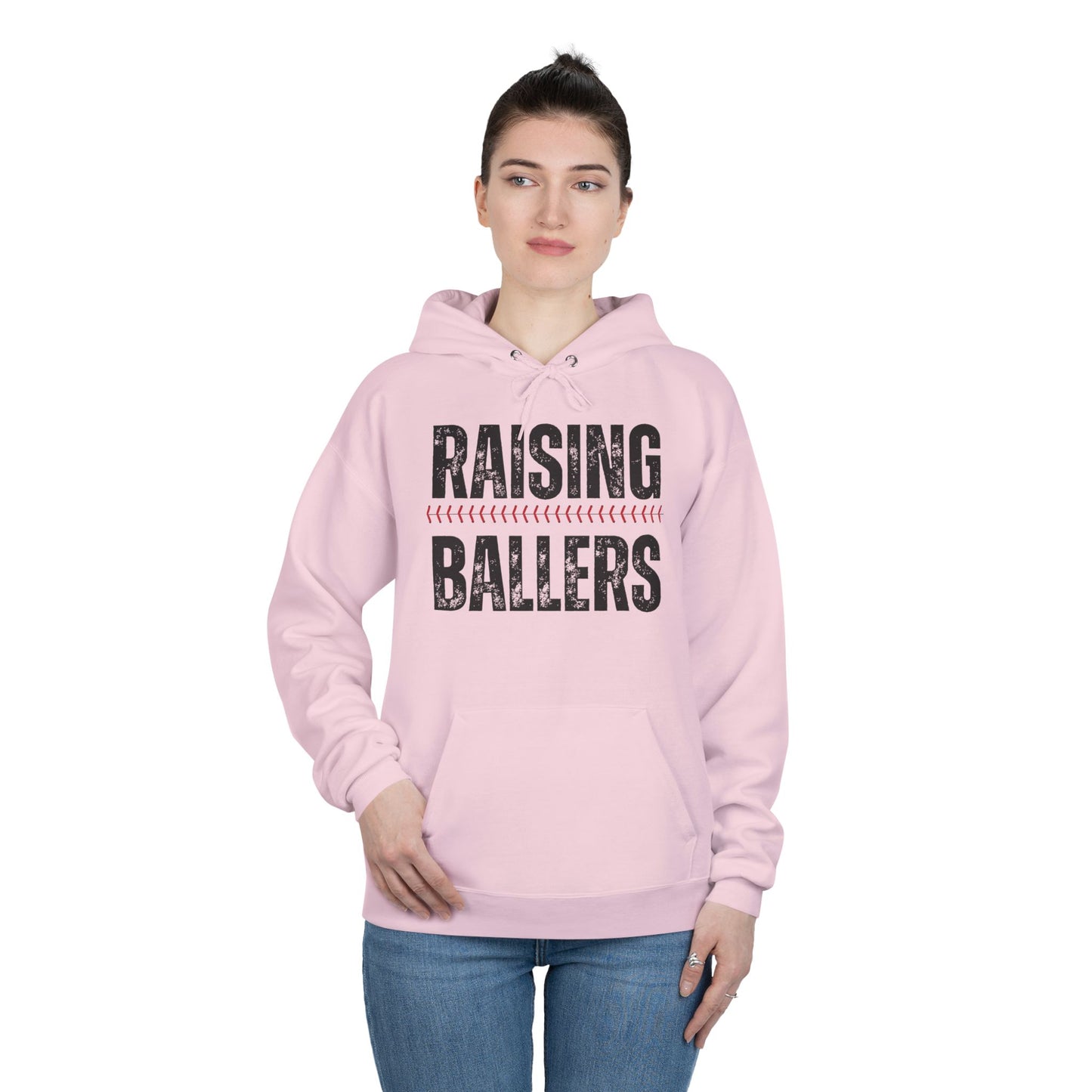 Personalized - "Raising Ballers" Baseball Mom Hoodie Sweatshirt