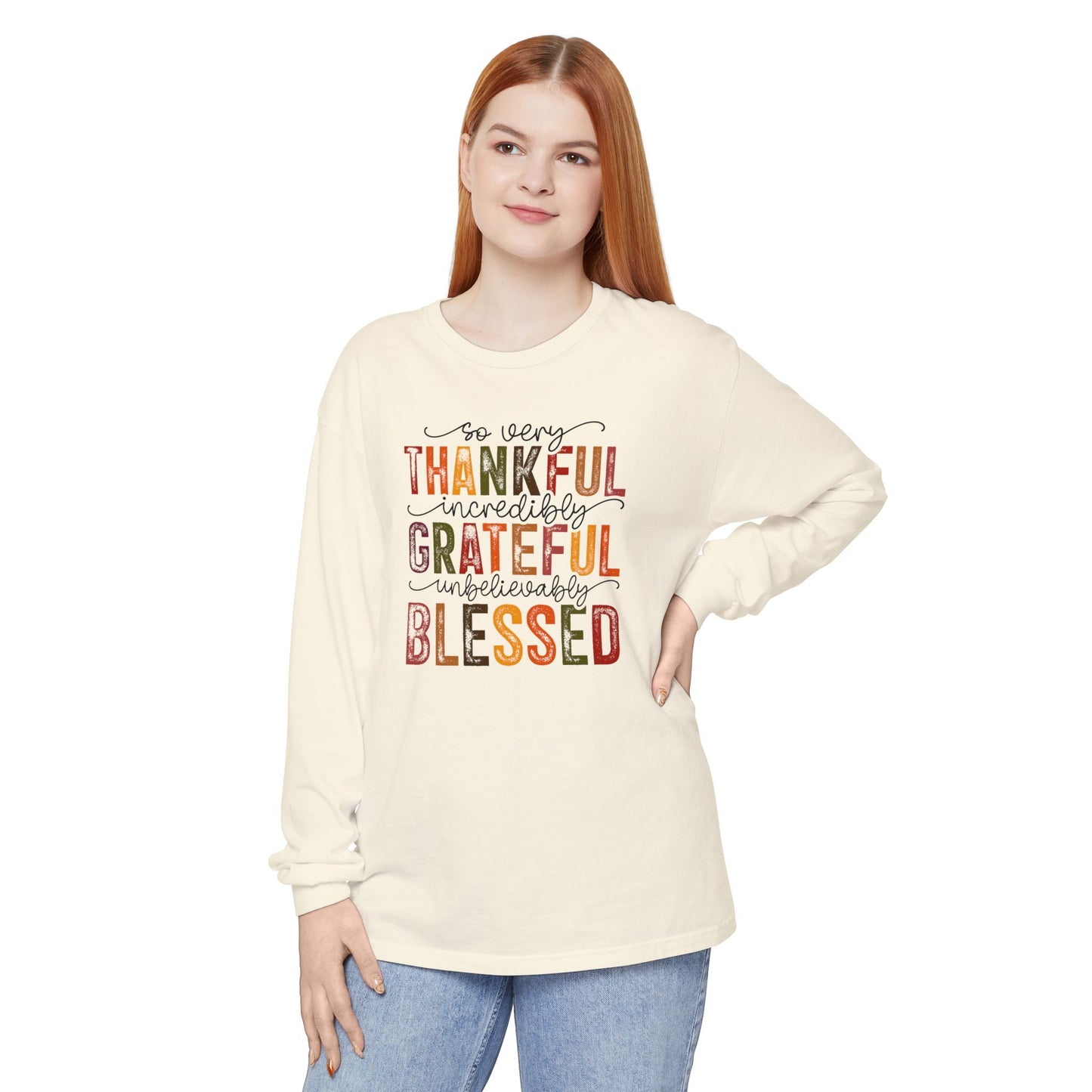 Thankful, Grateful, Blessed Long Sleeve T-Shirt