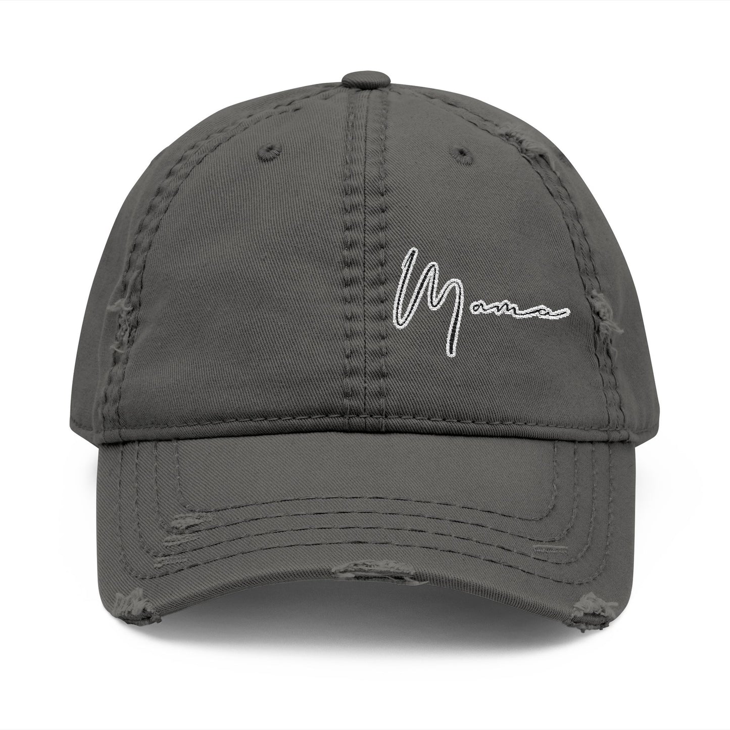 Distressed Embroidered Hat - Mama