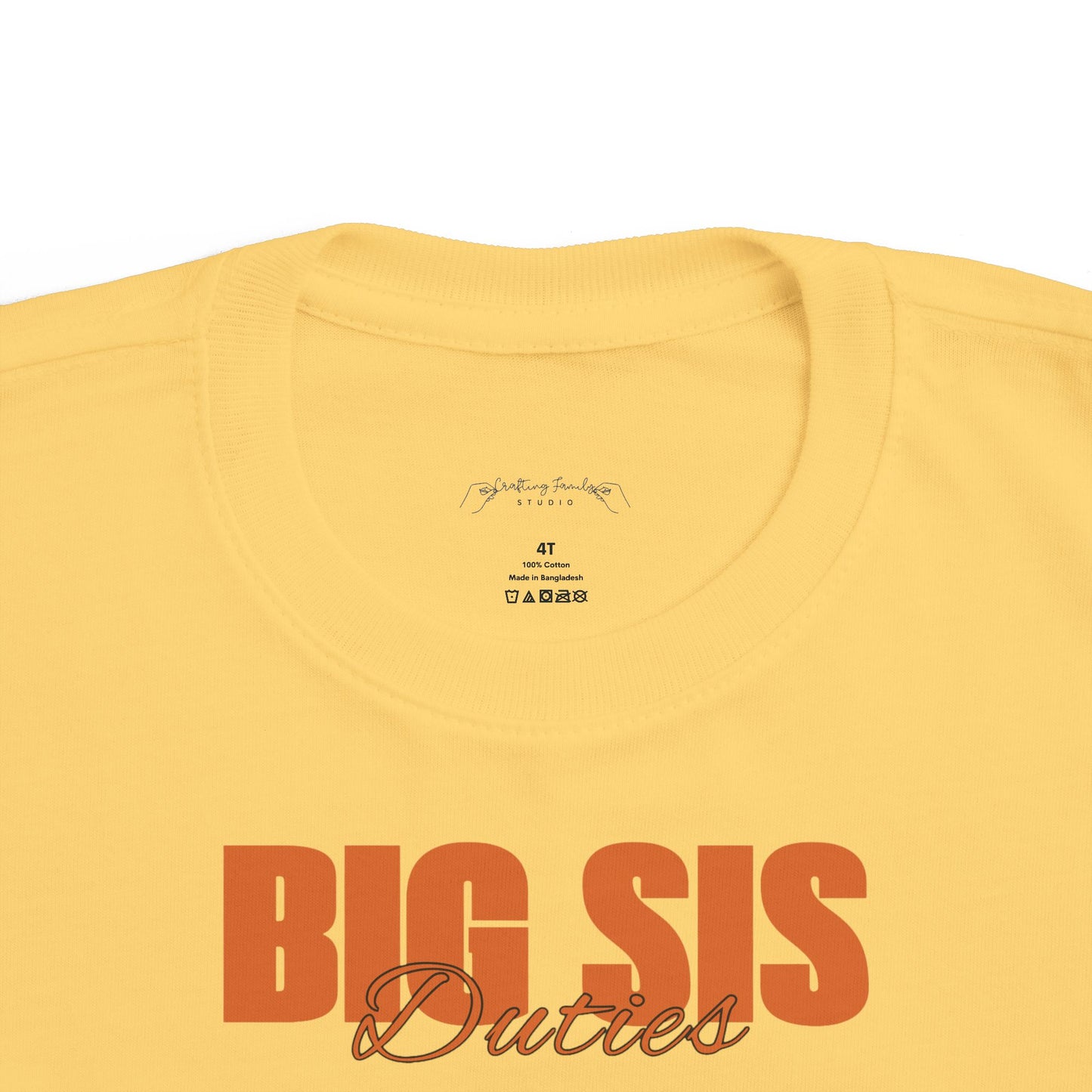 "Big Sis Duties" Toddler's Jersey Tee