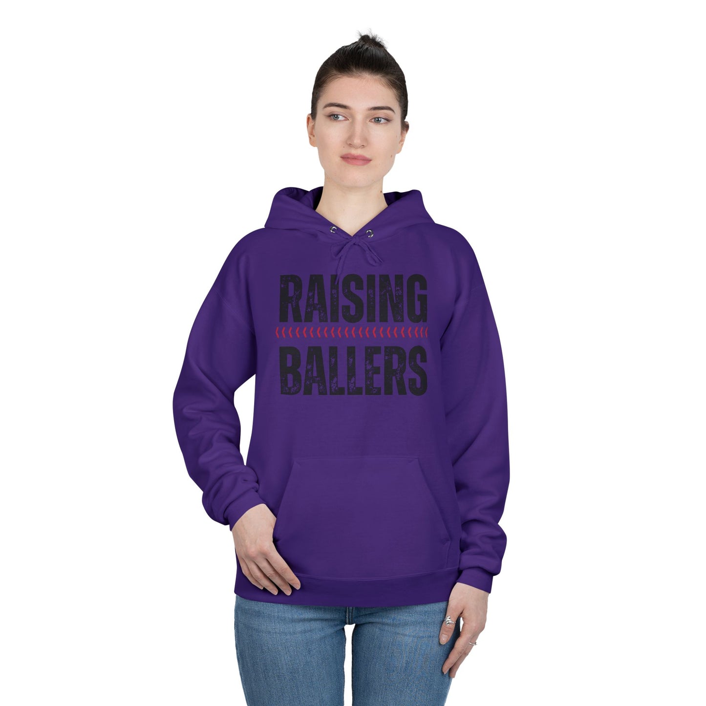 Personalized - "Raising Ballers" Baseball Mom Hoodie Sweatshirt