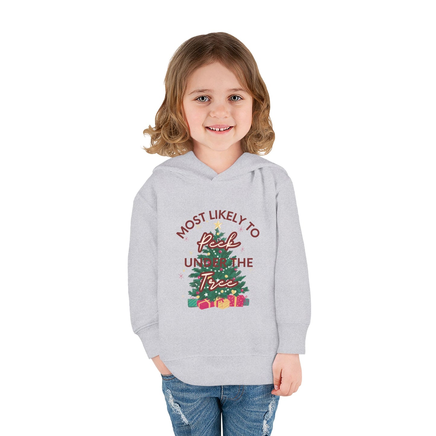 Holiday "Peek Under Tree" - Fleece Hoodie