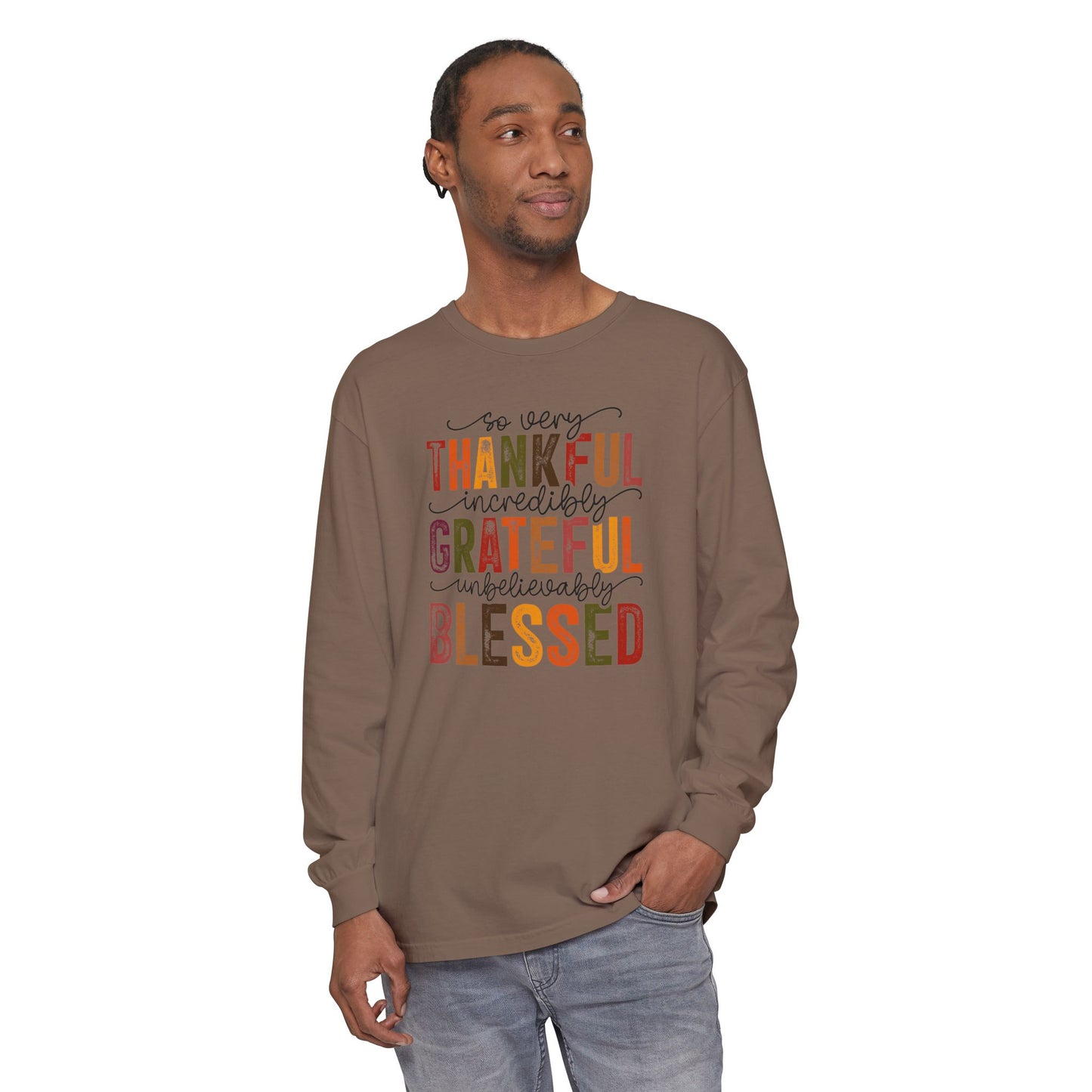 Thankful, Grateful, Blessed Long Sleeve T-Shirt