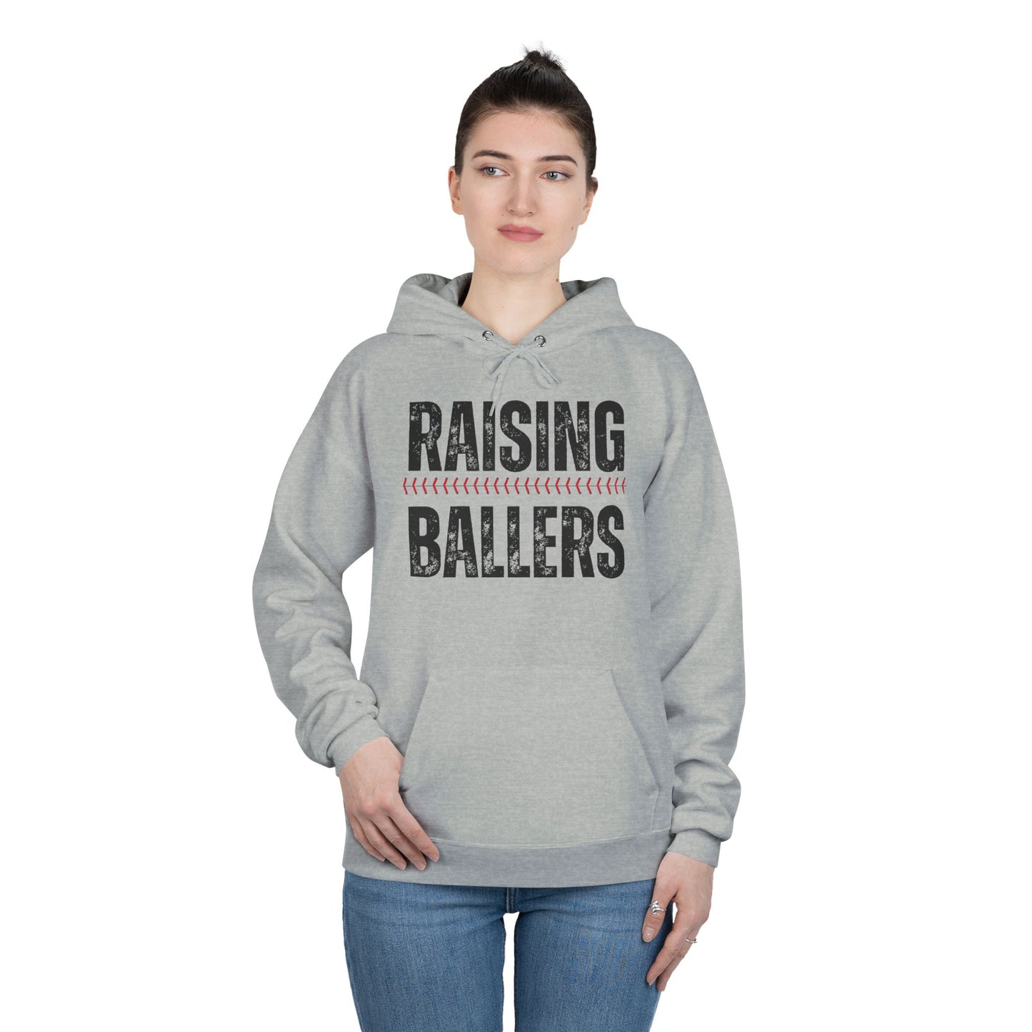Personalized - "Raising Ballers" Baseball Mom Hoodie Sweatshirt