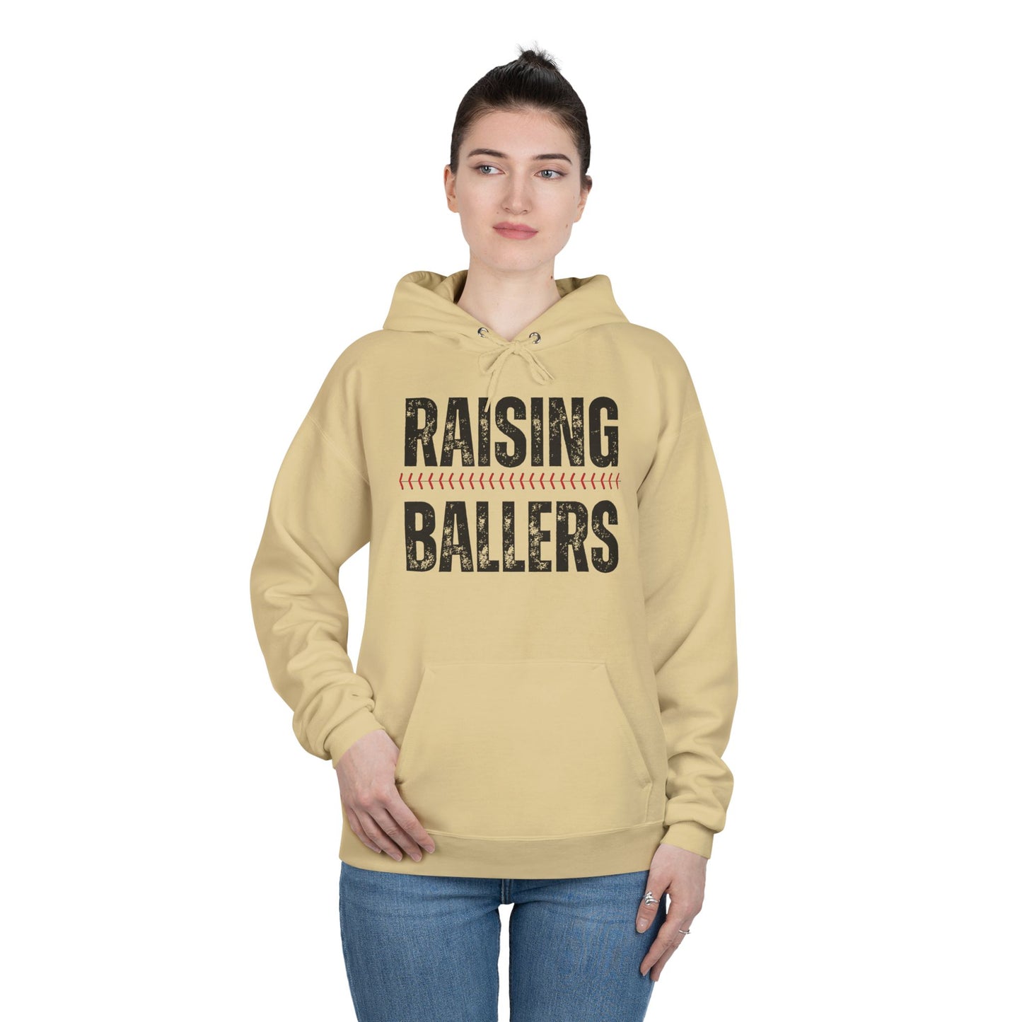 Personalized - "Raising Ballers" Baseball Mom Hoodie Sweatshirt