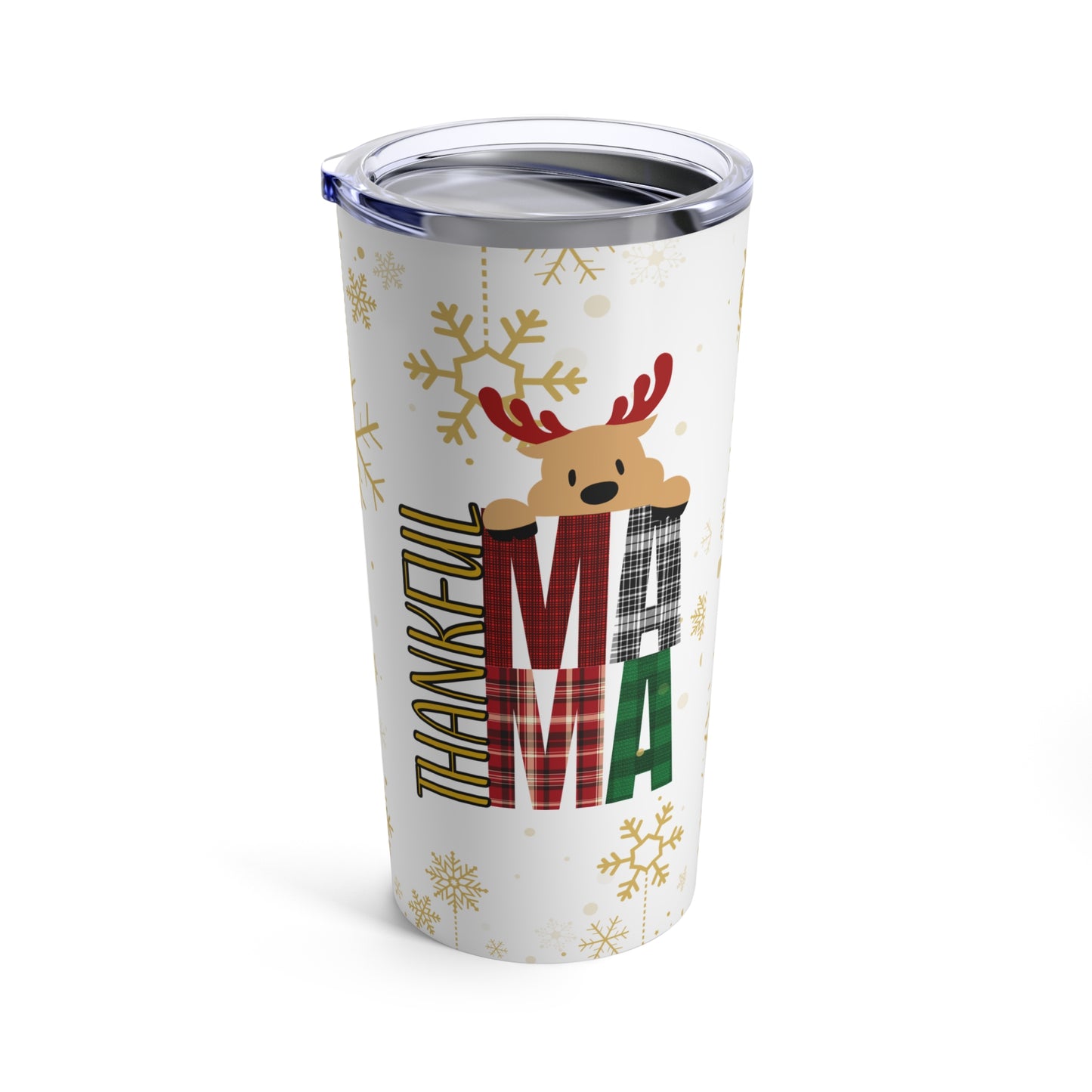 "Thankful Mama" - Reindeer Tumbler
