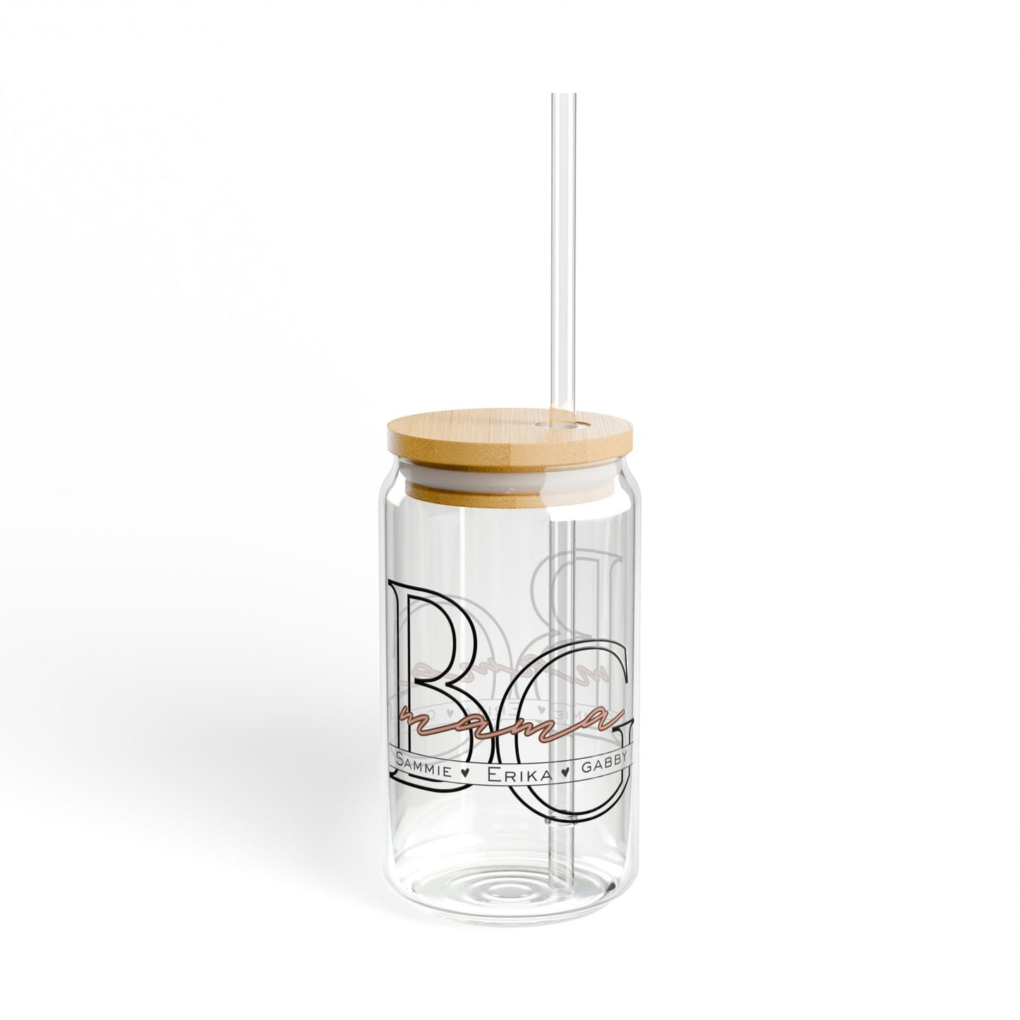 Personalized - "Monogram (Names)" Sipper Glass, 16oz