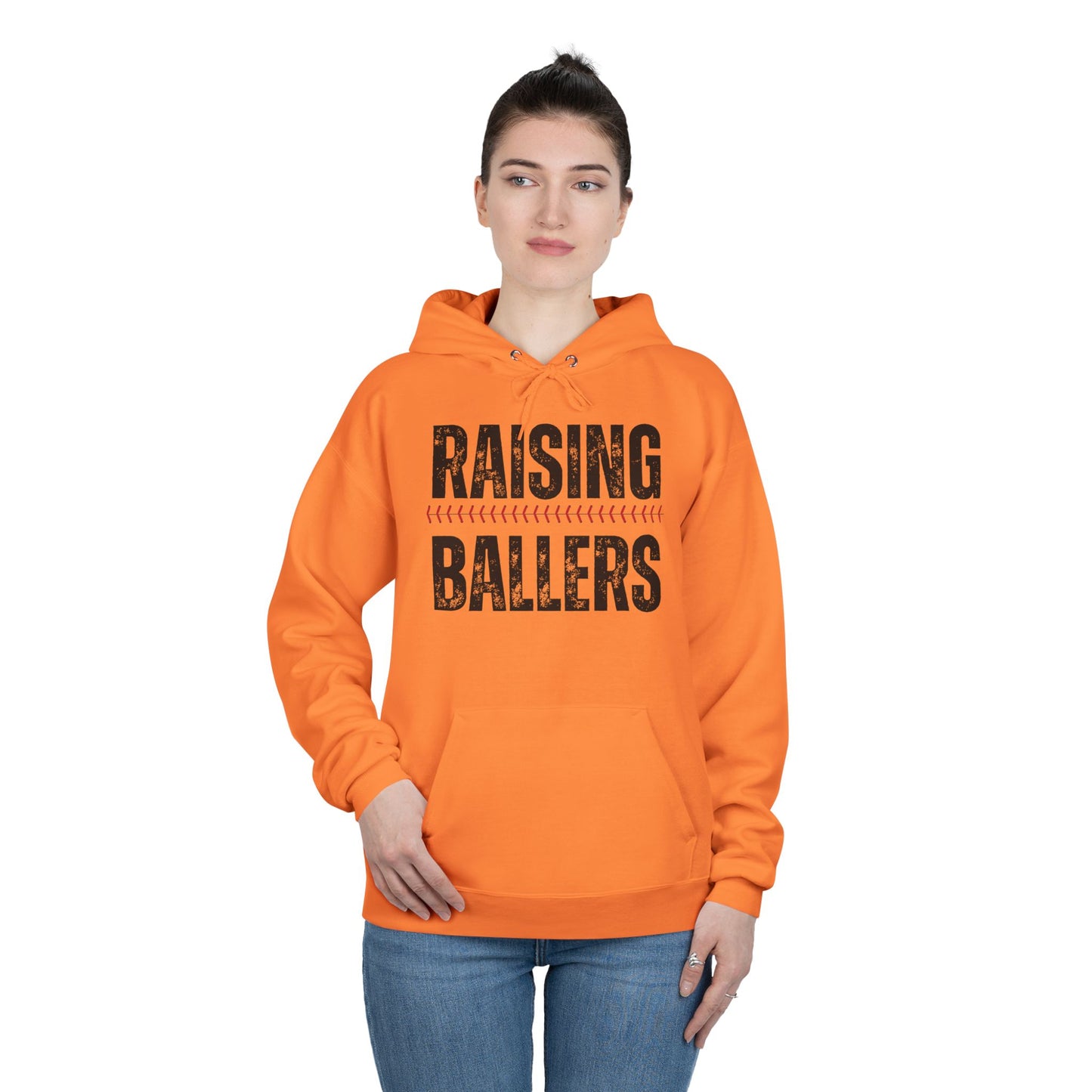 Personalized - "Raising Ballers" Baseball Mom Hoodie Sweatshirt
