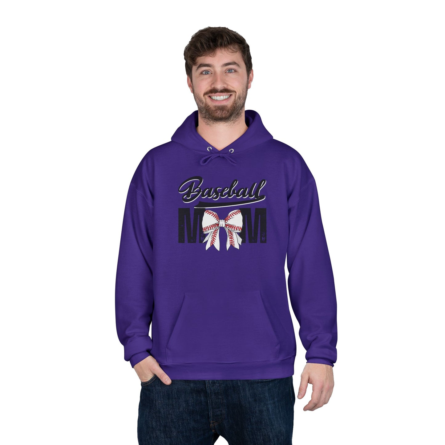 Personalized - "BaseBow" Baseball Mom Hoodie Sweatshirt
