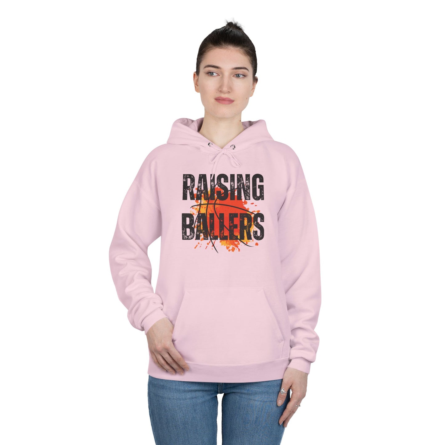 Personalized - "Raising Ballers" Basketball Mom Hoodie Sweatshirt