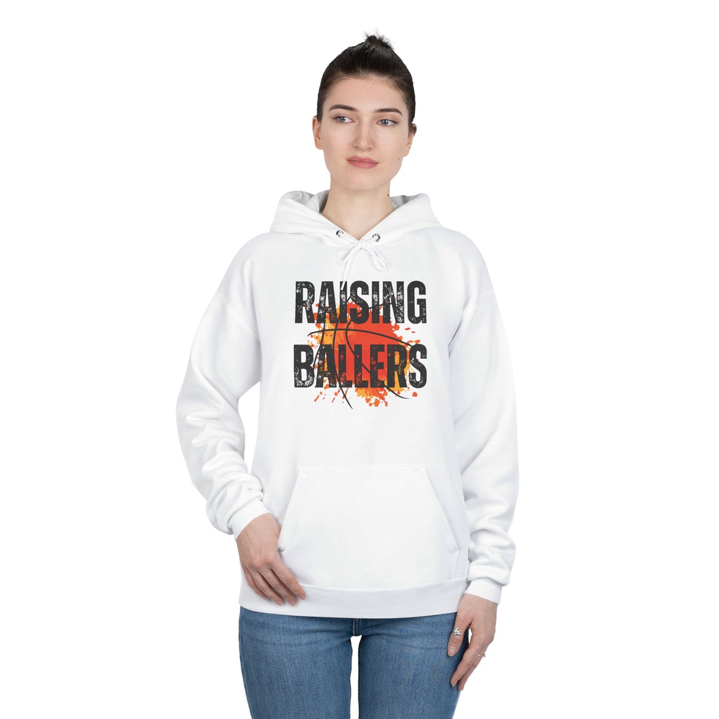 Personalized - "Raising Ballers" Basketball Mom Hoodie Sweatshirt