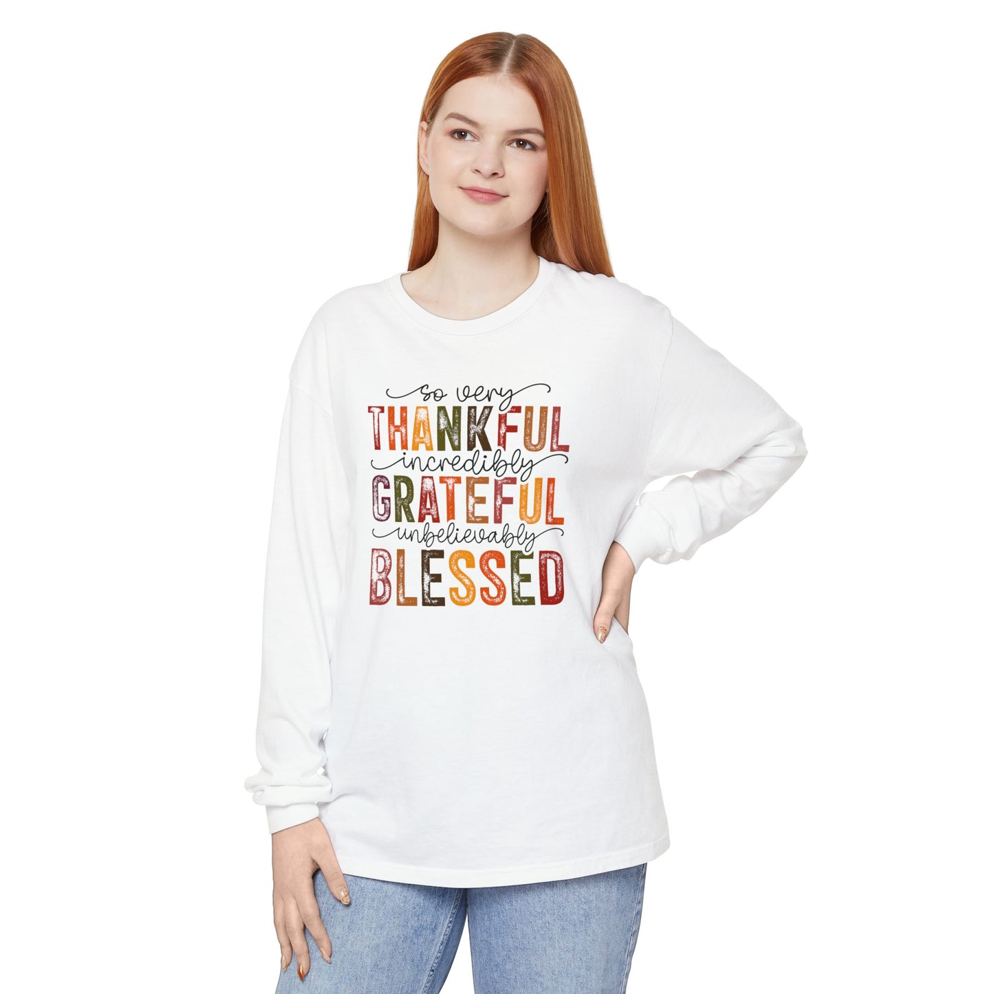 Thankful, Grateful, Blessed Long Sleeve T-Shirt