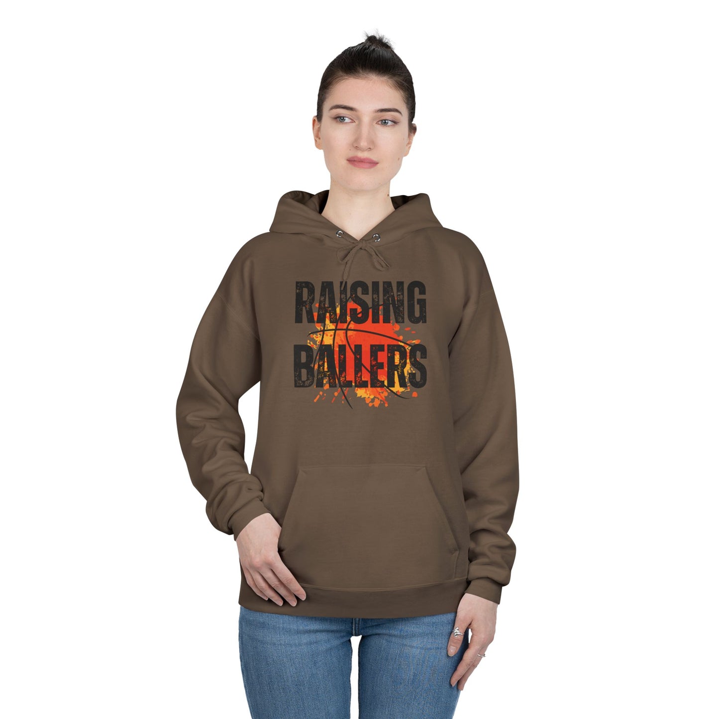 Personalized - "Raising Ballers" Basketball Mom Hoodie Sweatshirt
