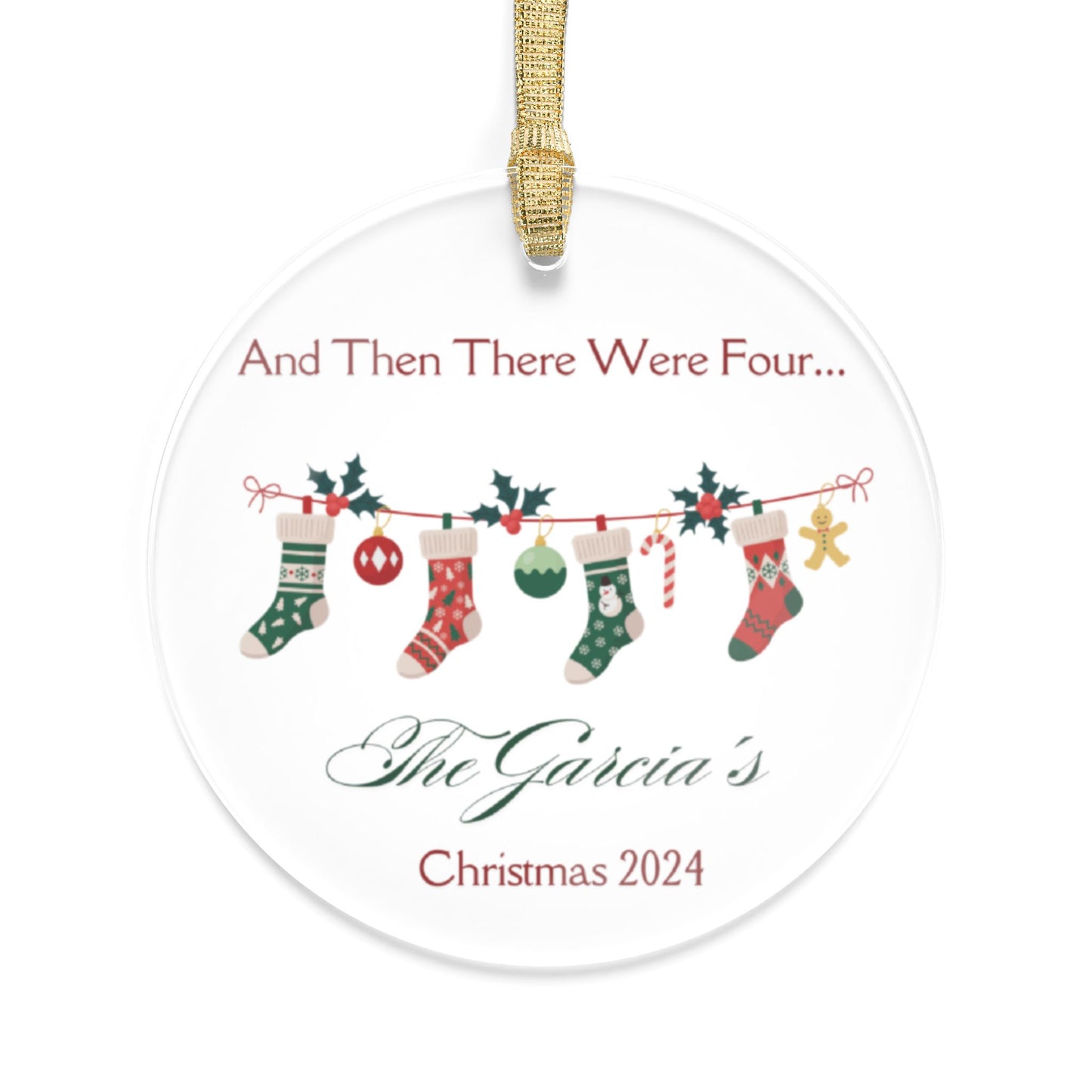 "There were 4 - stockings" Personalized Acrylic Ornament