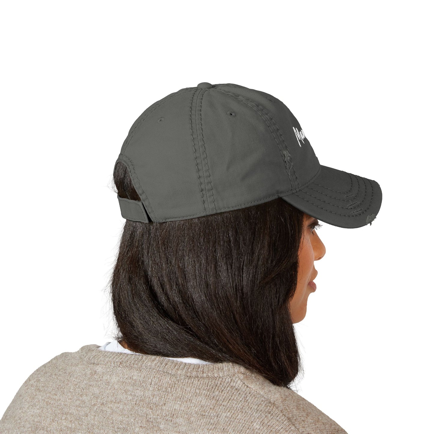 Distressed Embroidered Hat - Mamacita (grey)