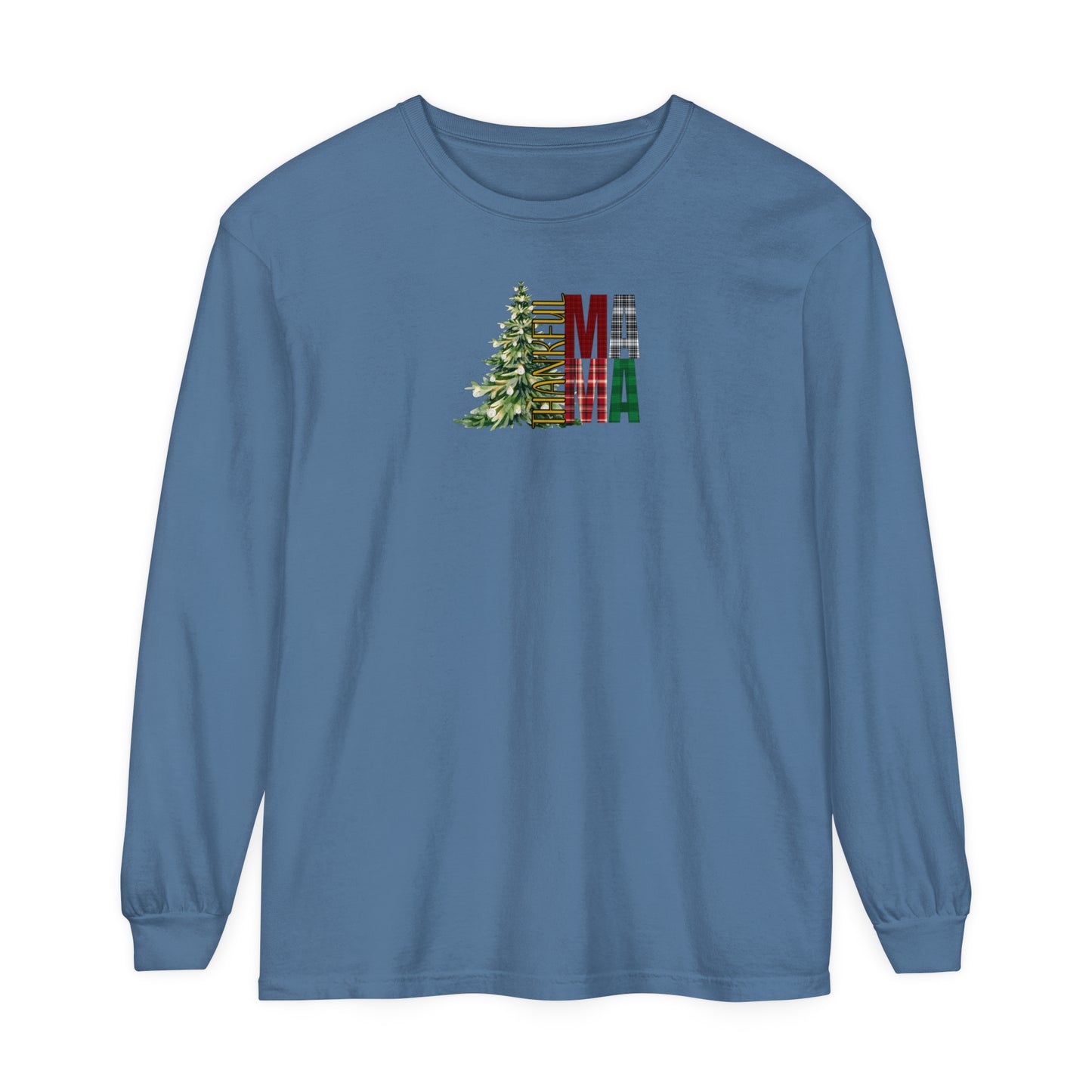 Holiday - “Thankful Mama" Christmas Tree Long Sleeve T-Shirt