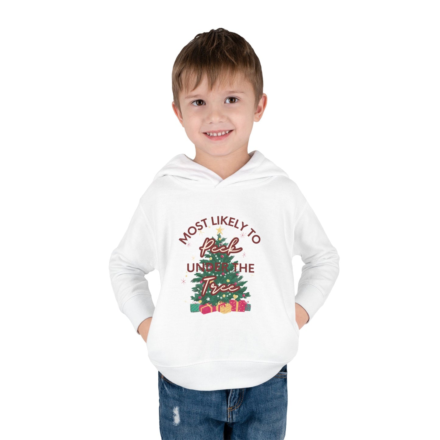 Holiday "Peek Under Tree" - Fleece Hoodie
