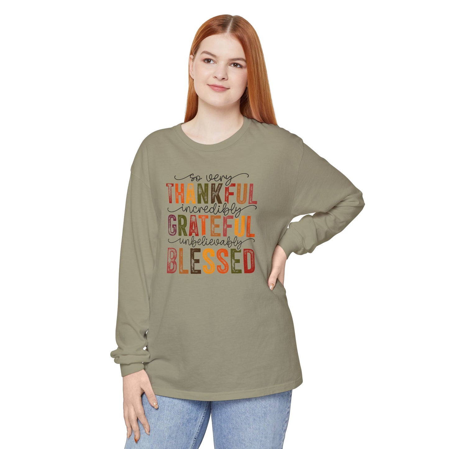 Thankful, Grateful, Blessed Long Sleeve T-Shirt