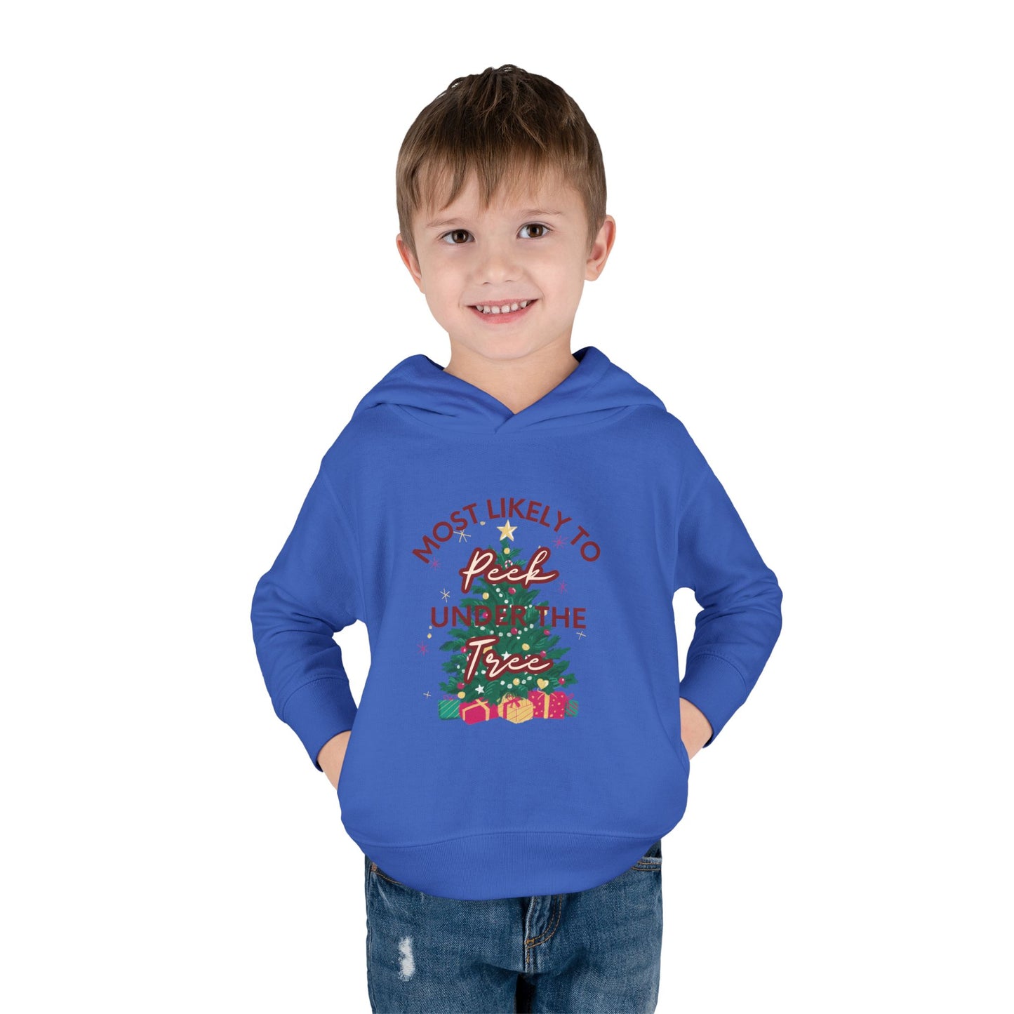 Holiday "Peek Under Tree" - Fleece Hoodie