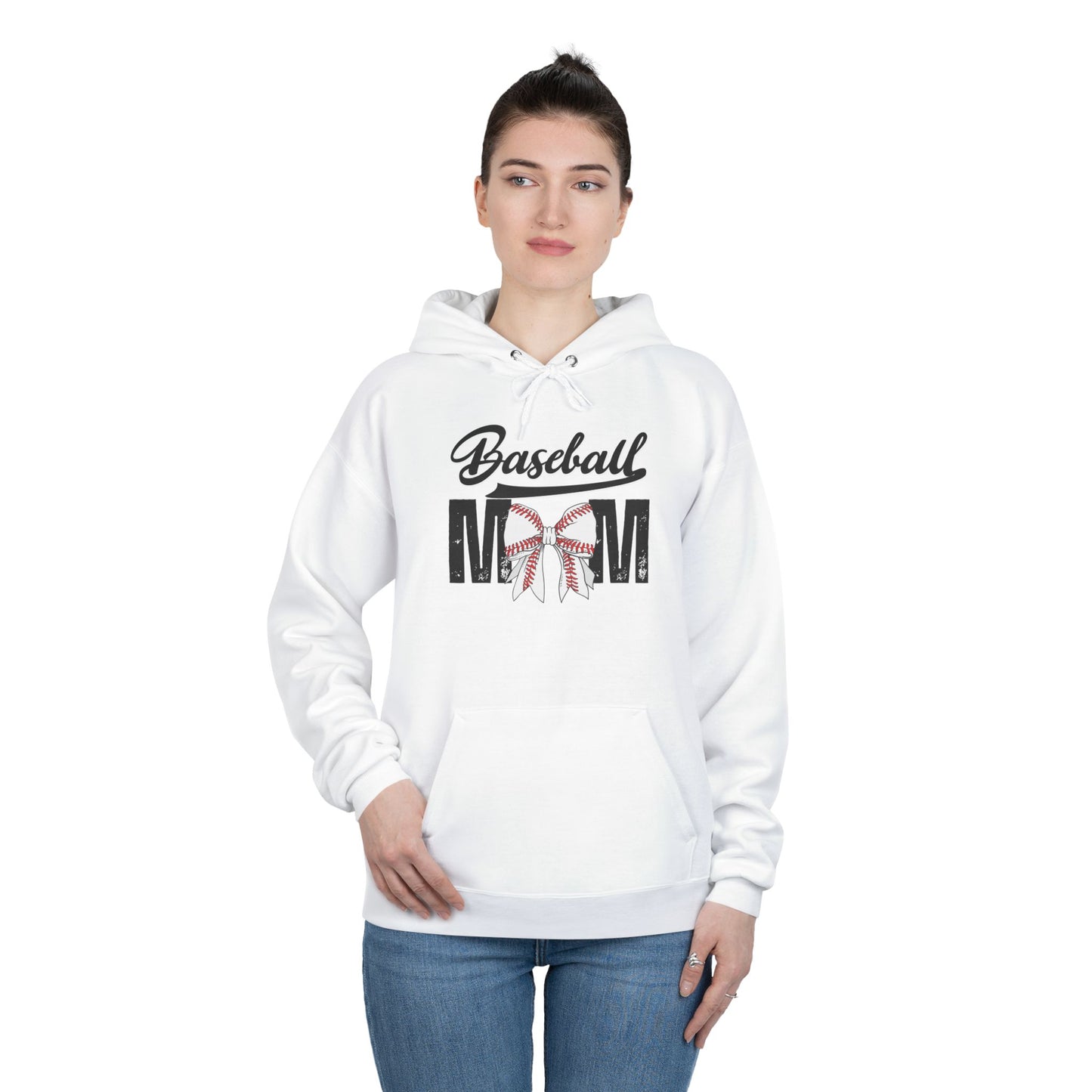 Personalized - "BaseBow" Baseball Mom Hoodie Sweatshirt