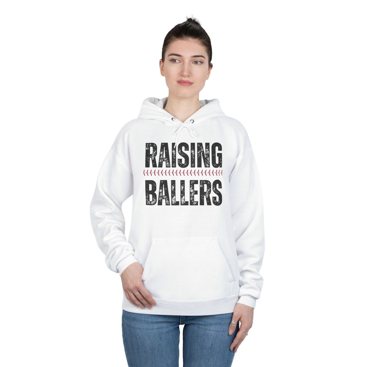 Personalized - "Raising Ballers" Baseball Mom Hoodie Sweatshirt