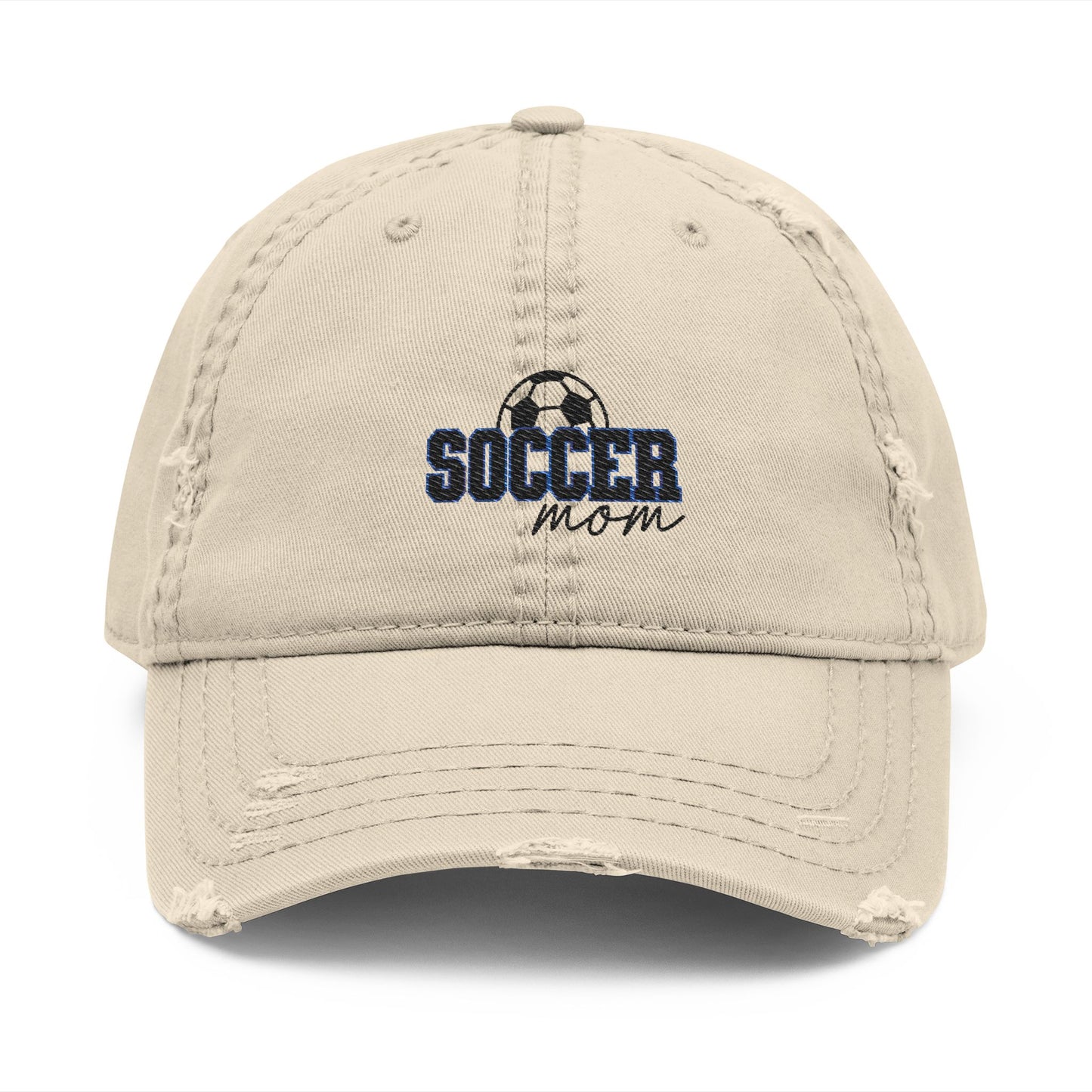 Distressed Embroidered Hat - Soccer Mom