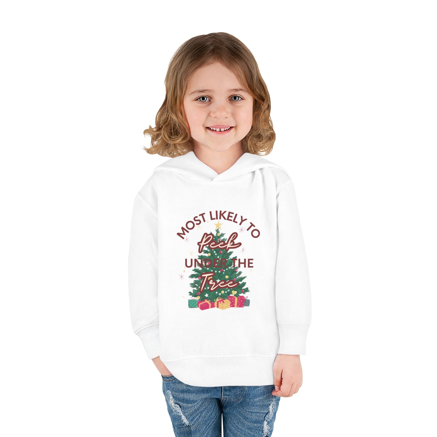Holiday "Peek Under Tree" - Fleece Hoodie