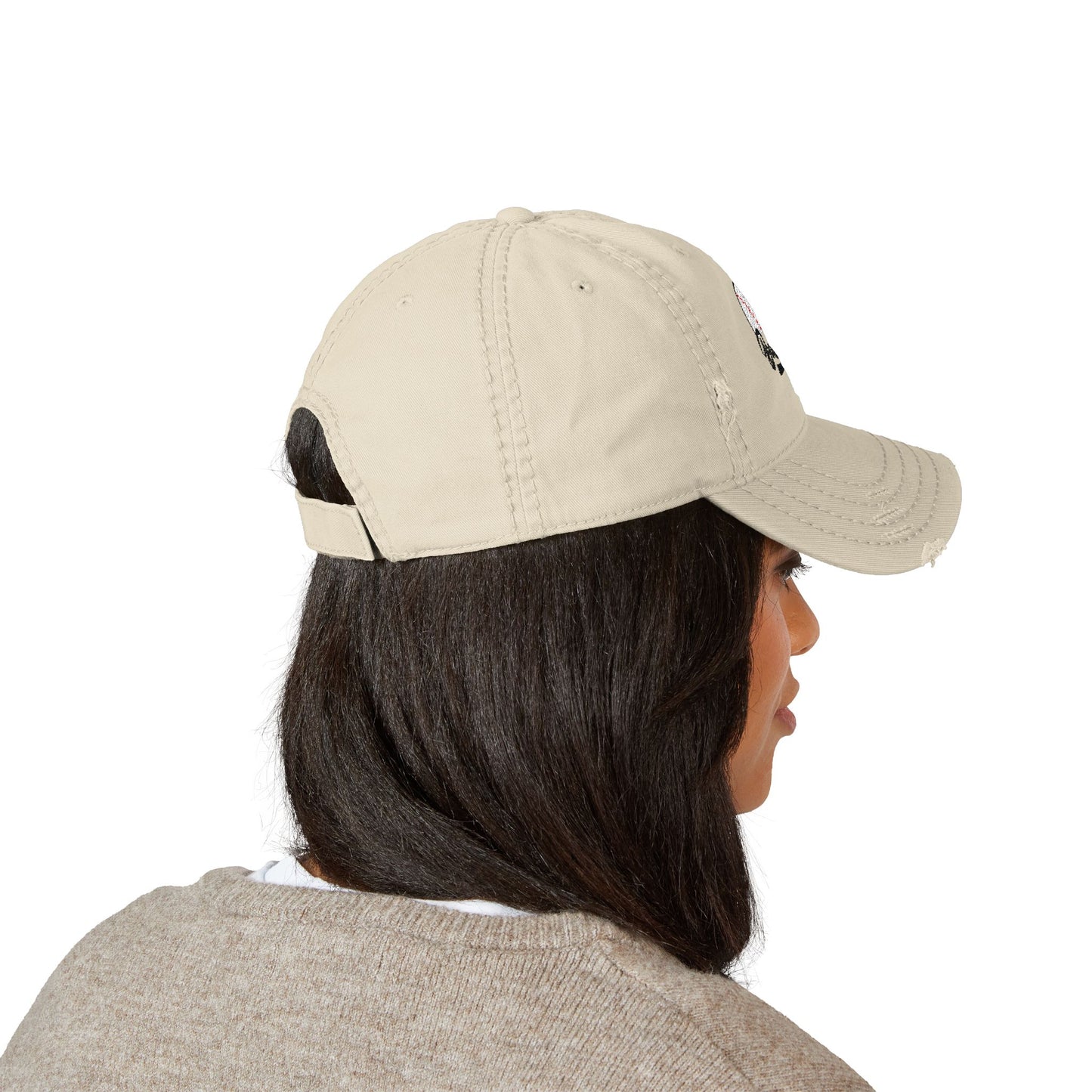 Distressed Embroidered Hat - Baseball Mom