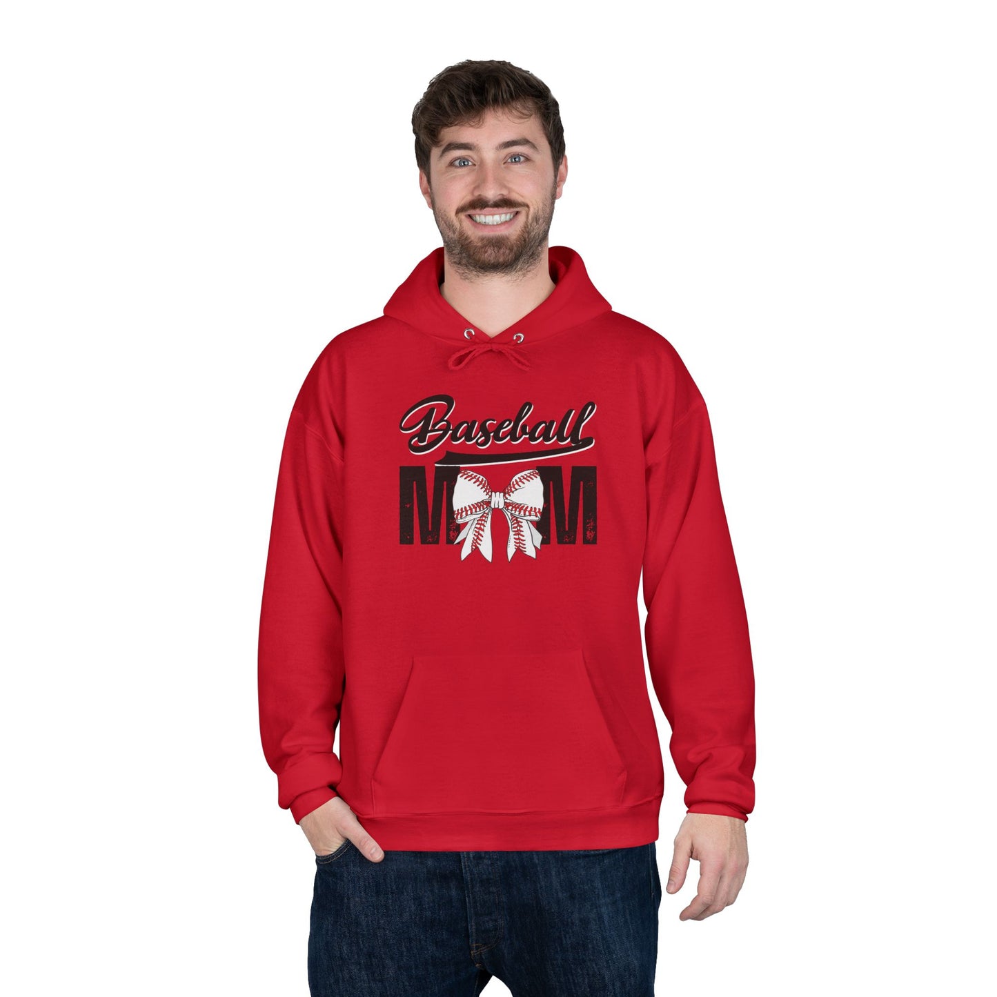 Personalized - "BaseBow" Baseball Mom Hoodie Sweatshirt