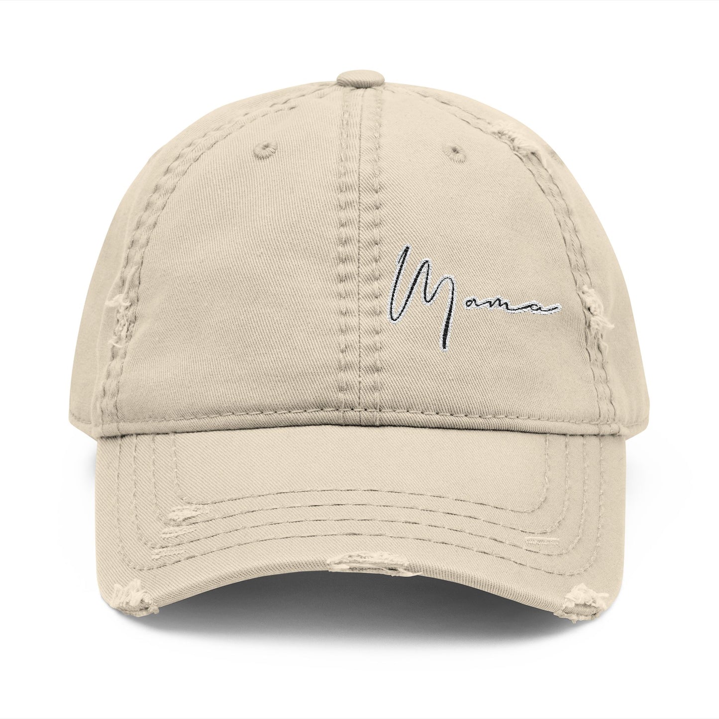 Distressed Embroidered Hat - Mama