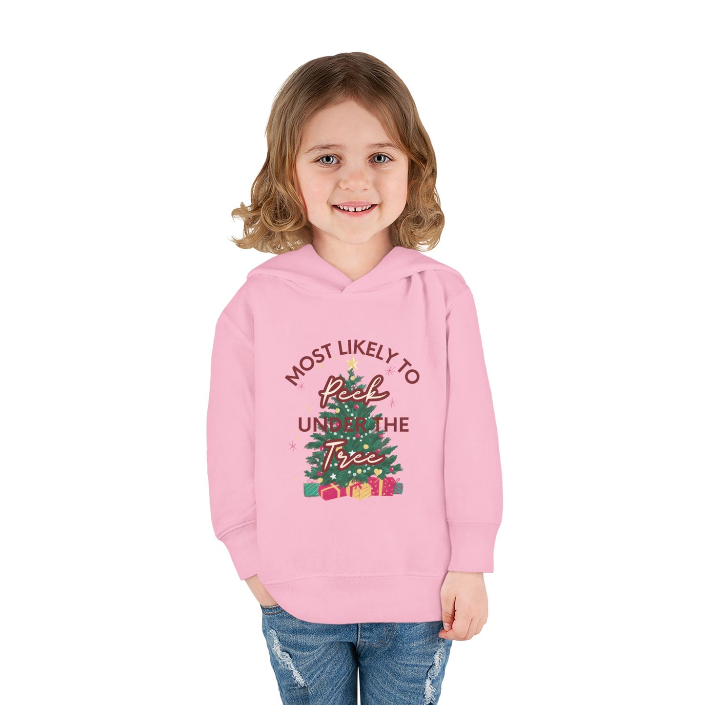 Holiday "Peek Under Tree" - Fleece Hoodie