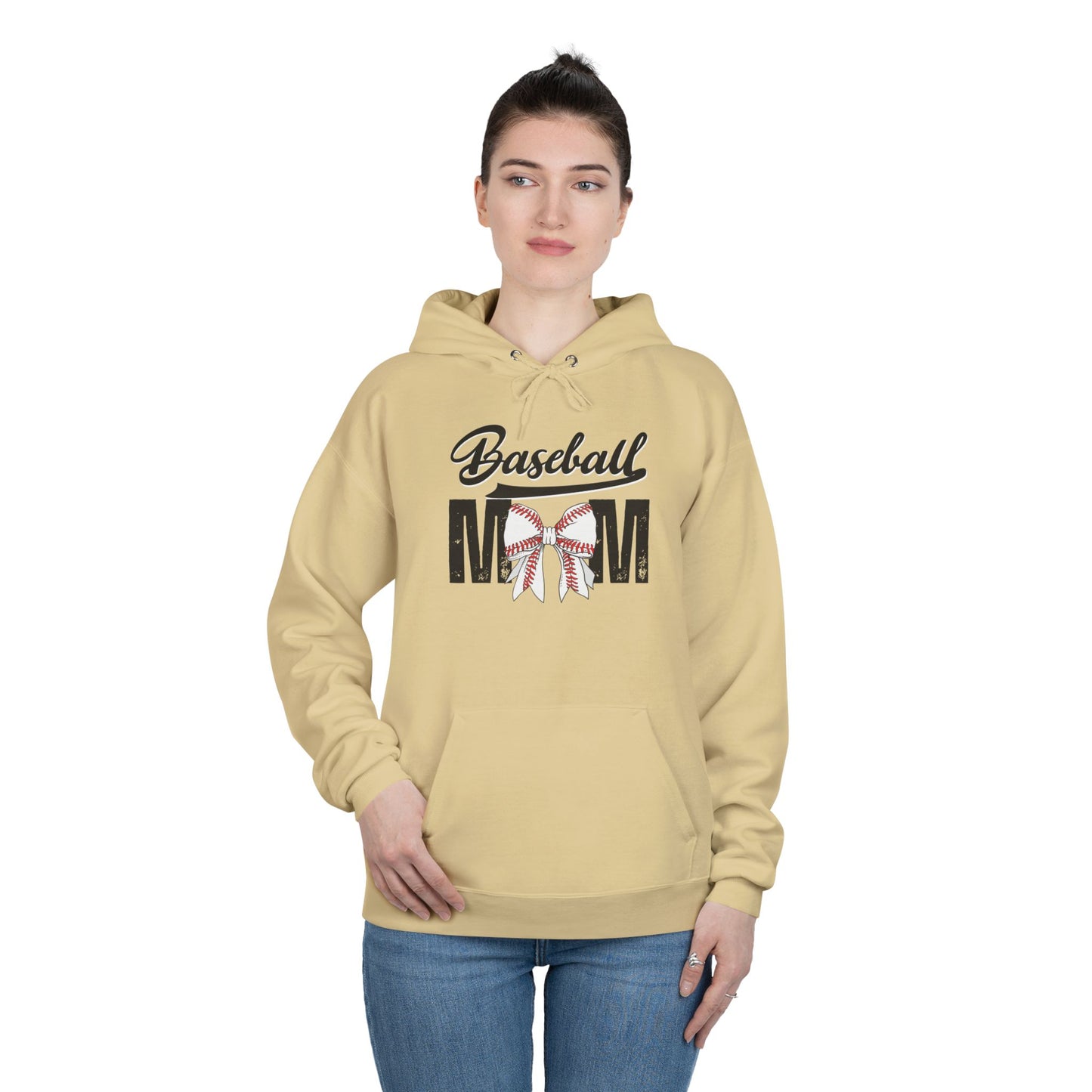 Personalized - "BaseBow" Baseball Mom Hoodie Sweatshirt