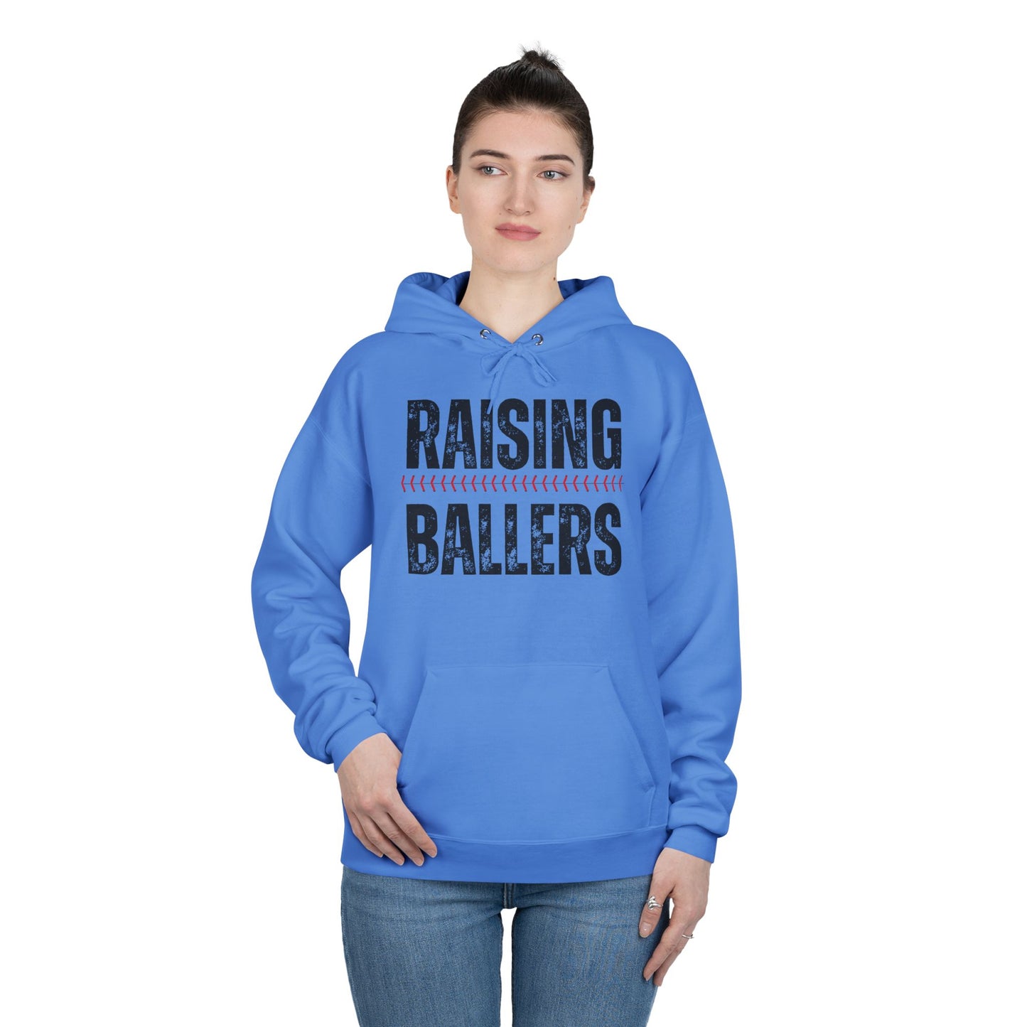 Personalized - "Raising Ballers" Baseball Mom Hoodie Sweatshirt