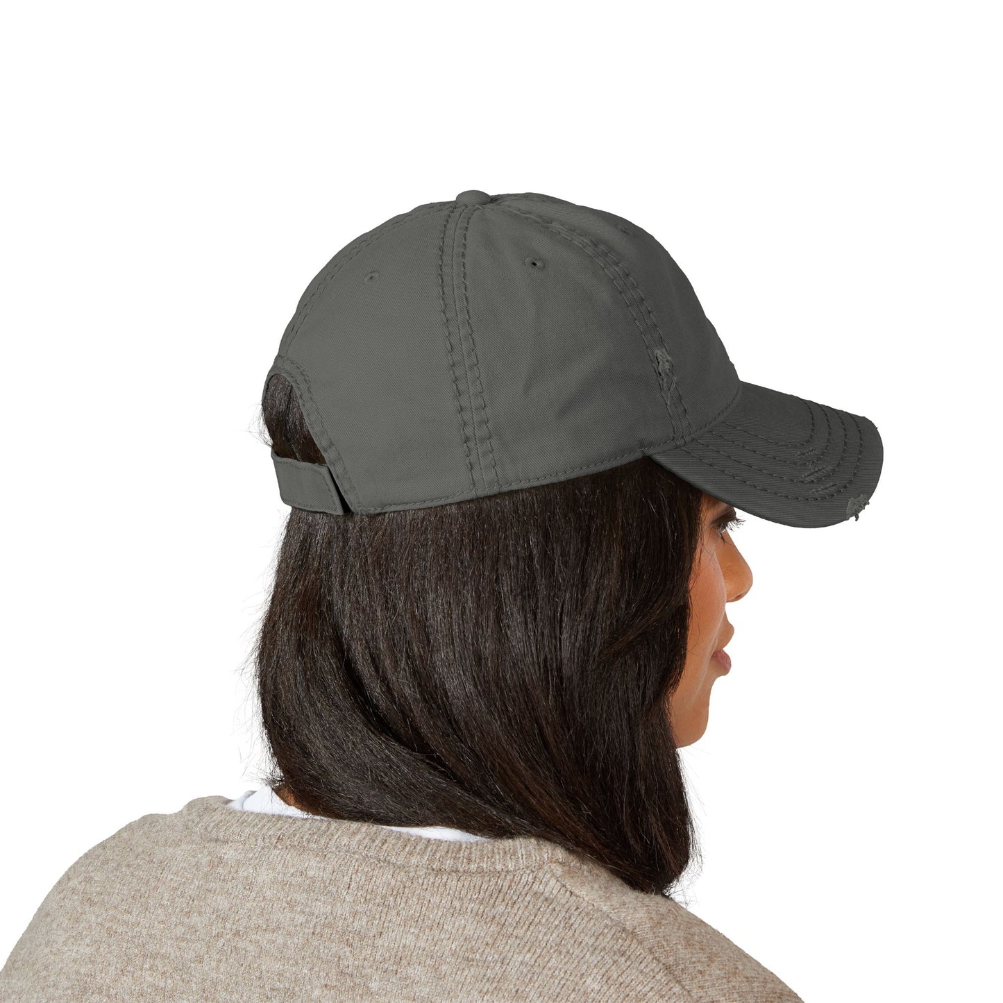 Distressed Embroidered Hat - Mama