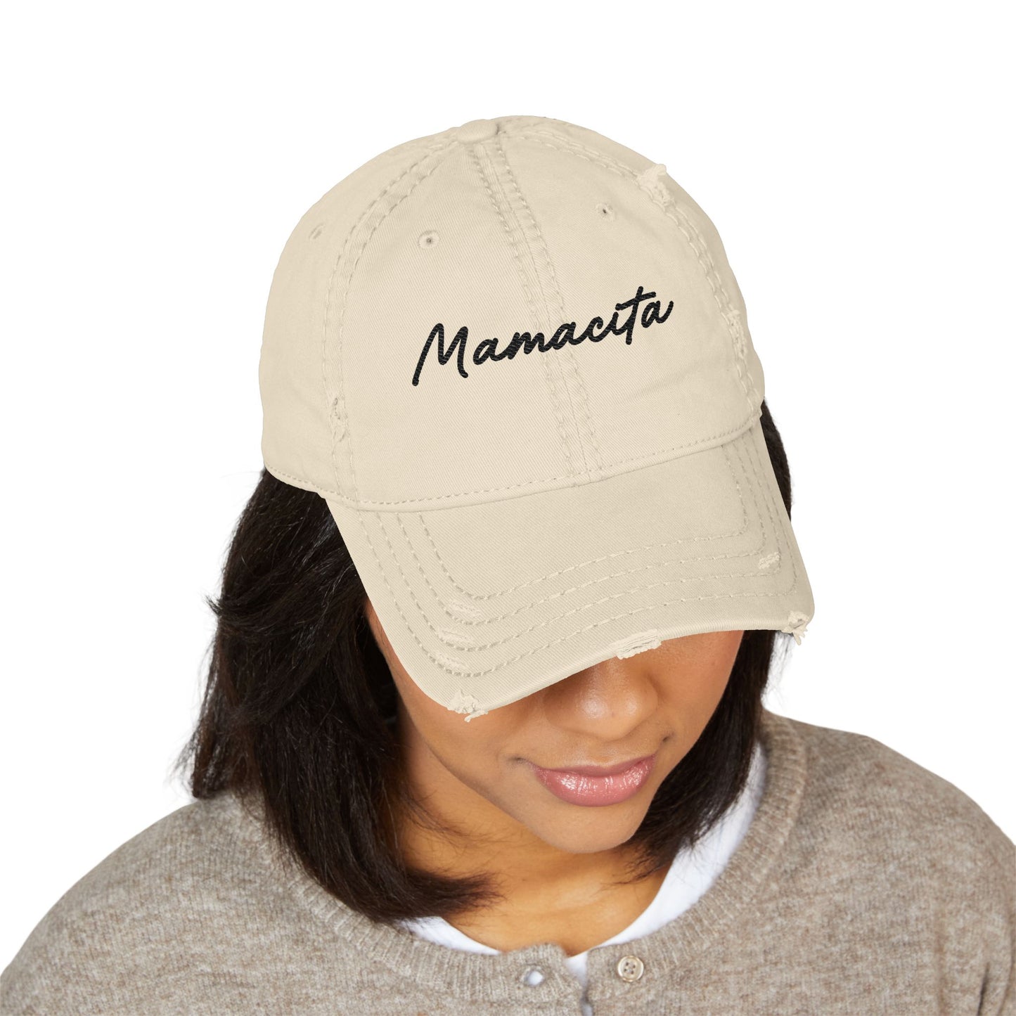 Distressed Embroidered Hat - Mamacita