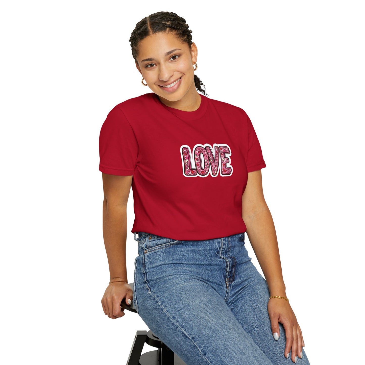 "Hearts in Love text" T-shirt