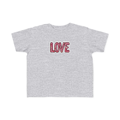 "Hearts in Love Text" Toddler's Jersey Tee