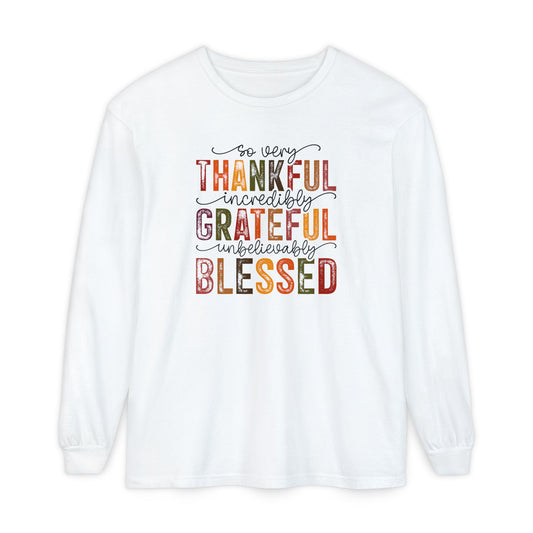 Thankful, Grateful, Blessed Long Sleeve T-Shirt