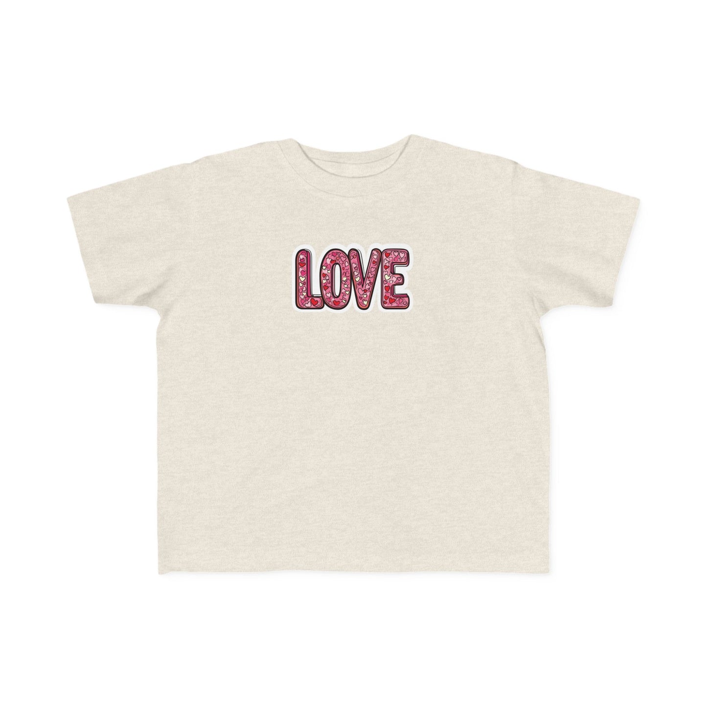 "Hearts in Love Text" Toddler's Jersey Tee