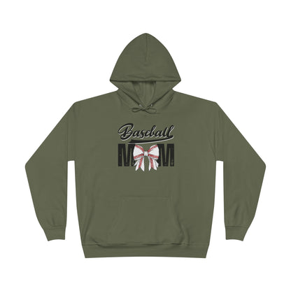 Personalized - "BaseBow" Baseball Mom Hoodie Sweatshirt