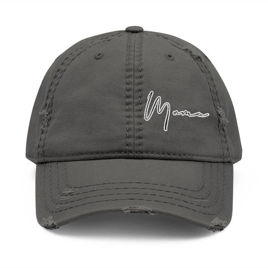 Distressed Embroidered Hat - Mama