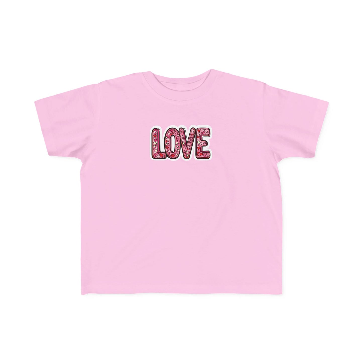 "Hearts in Love Text" Toddler's Jersey Tee