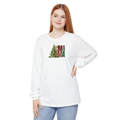Holiday - “Thankful Mama" Christmas Tree Long Sleeve T-Shirt