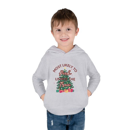 Holiday "Peek Under Tree" - Fleece Hoodie
