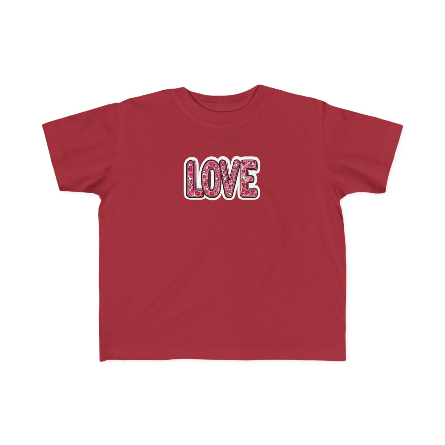 "Hearts in Love Text" Toddler's Jersey Tee