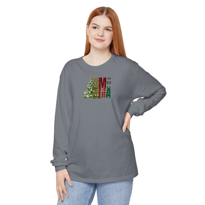 Holiday - “Thankful Mama" Christmas Tree Long Sleeve T-Shirt